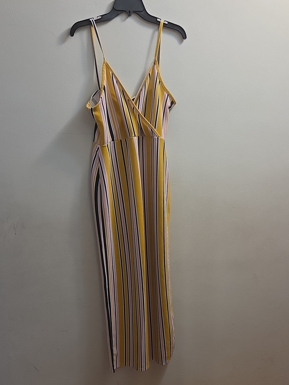 Boohoo Yellow, White, Black & Pink Striped Maxi Dress
